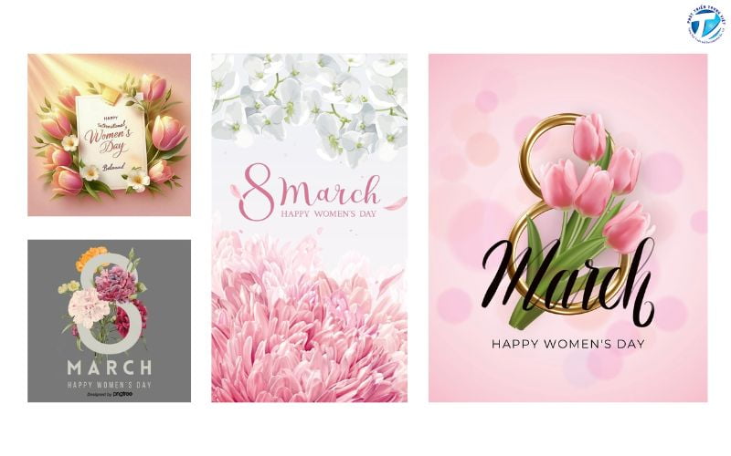 Mẫu background 8-3 rực rỡ với các loài hoa ý nghĩa